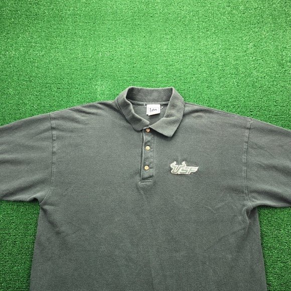 USF Bulls Polo Shirt Lee‎ Mens Large Green Vintage College Football Sports - Picture 2 of 8